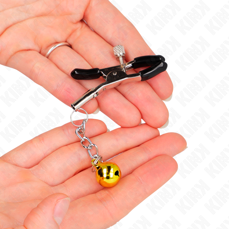 Kink - Goldene Jingle Bell Anhänger-Nippelklammern 6 cm