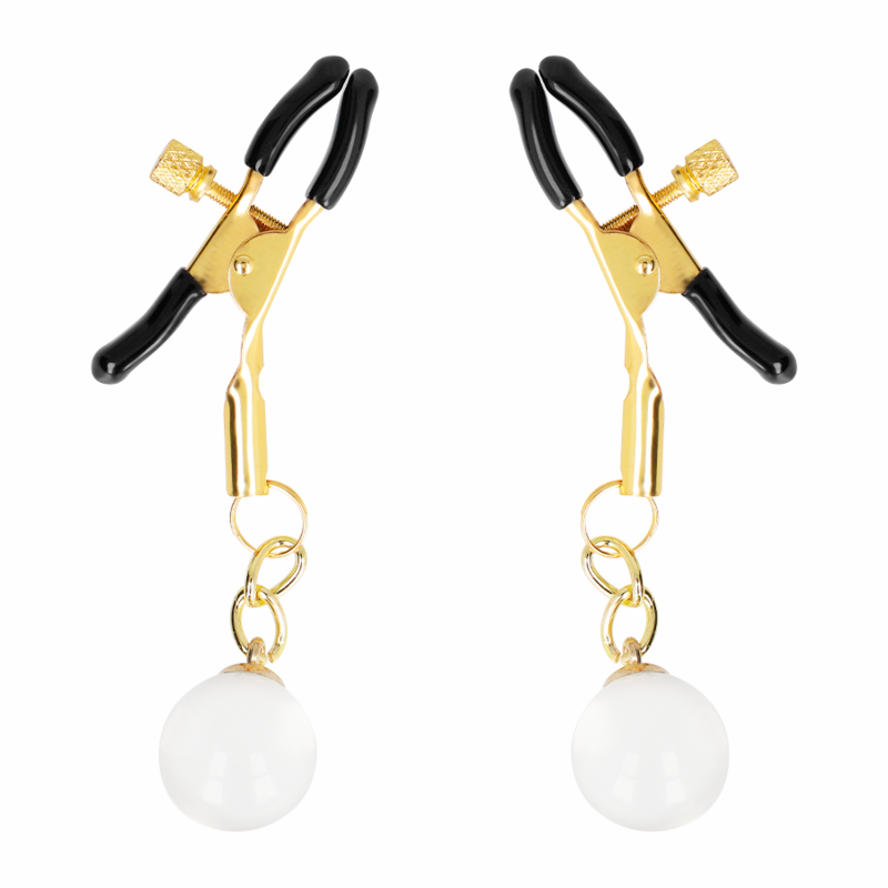 Kink - Glasperlen-Nippelklammern Gold 6 cm