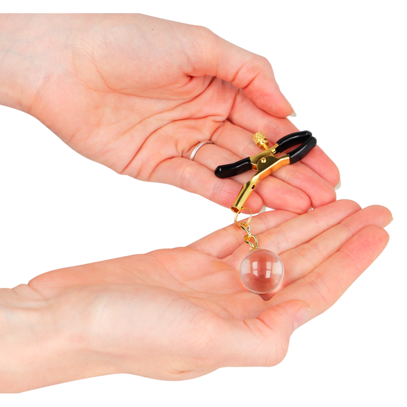 Kink - Glasperlen-Nippelklammern Gold 6 cm