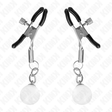 Nippelklemmen mit Glasperlen Silber 6 cm