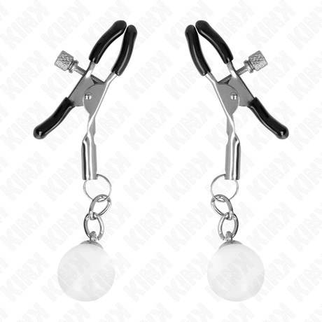 Kink - Glasperlen-Nippelklammern Silber 6 cm