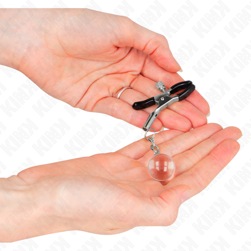 Kink - Glasperlen-Nippelklammern Silber 6 cm