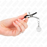 Kink - Glasperlen-Nippelklammern Silber 6 cm