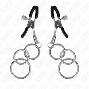 Nippelklemmen mit drei O-Ringen Schwarz 6 cm