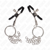 Kink - O-Ring Nippelklemme und Kleine Kette Silber 6 cm
