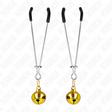 Nippelklemmen Pinzettenform mit Glöckchen Gold 7 cm