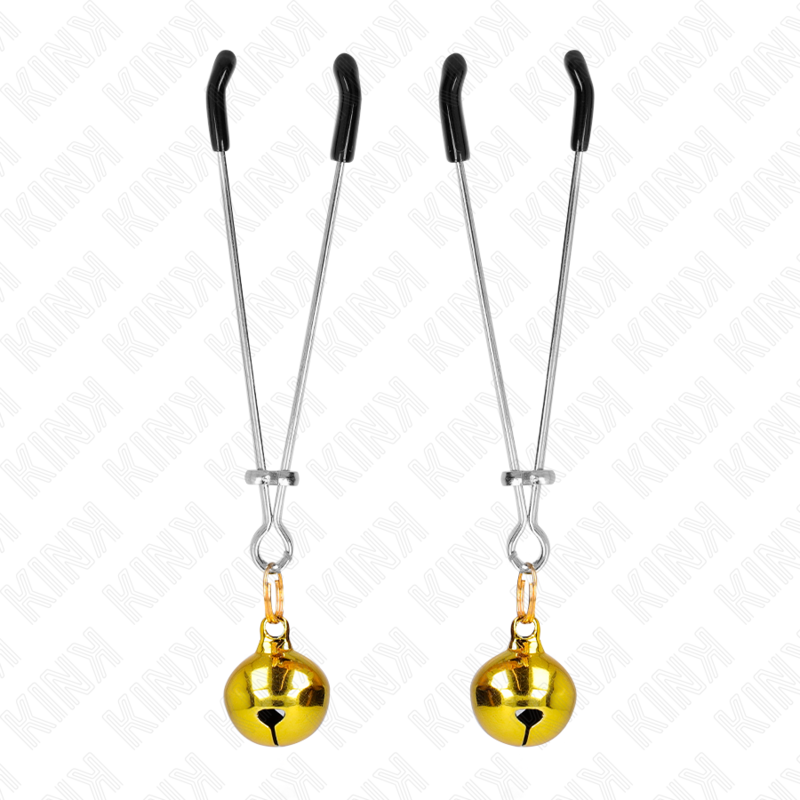 Kink - Dünne Glocken-Nippelklammern Gold 7 cm