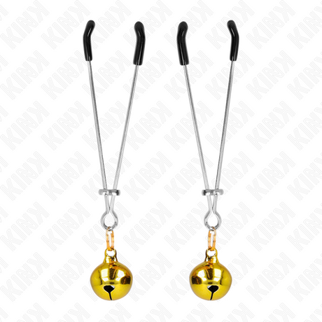 Kink - Dünne Glocken-Nippelklammern Gold 7 cm