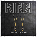 Kink - Goldene Dünne Nippelklemmen mit 3 Schwarzen Glasperlen 7 cm