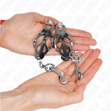 Kink - Japanische Kleeblatt-Nippelklammern mit Haken Silber