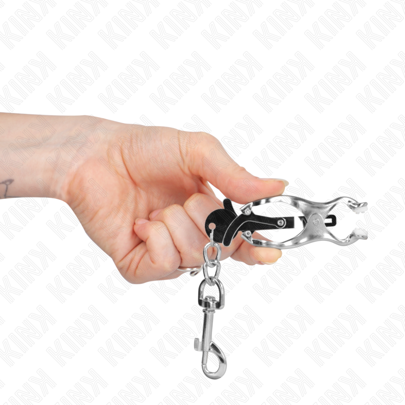 Kink - Japanische Kleeblatt-Nippelklammern mit Haken Silber