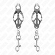 Kink - Japanische Kleeblatt-Nippelklammern mit Haken Silber