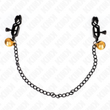 Kink - Flache Kette Nippelklemmen und Glocke Silber 30 cm