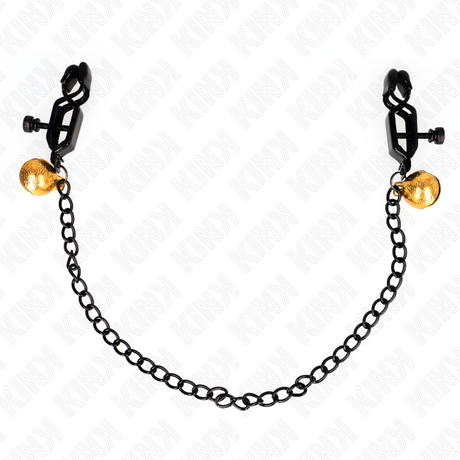 Kink - Flache Kette Nippelklemmen und Glocke Silber 30 cm