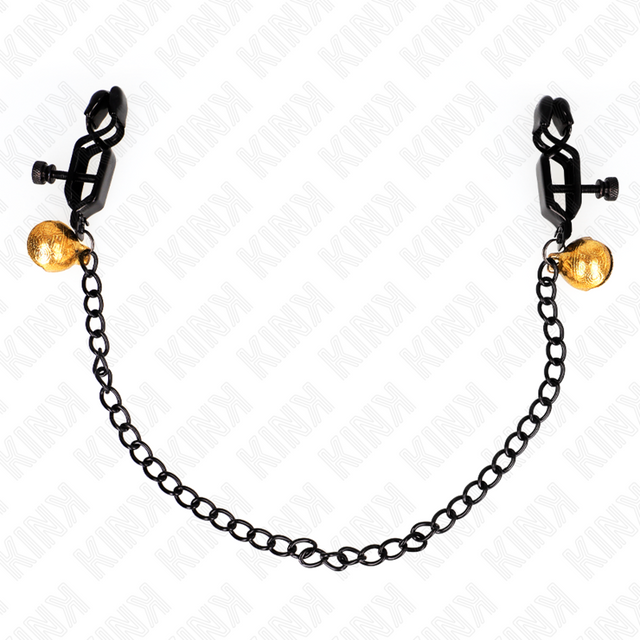 Kink - Flache Kette Nippelklemmen und Glocke Silber 30 cm