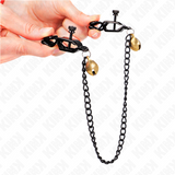 Kink - Flache Kette Nippelklemmen und Glocke Silber 30 cm