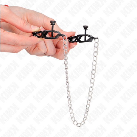 Kink - Flache Kette Nippelklemmen Silber 30 cm