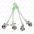 Kink - Leuchtende Totenkopf-Nippelklammern mit Ringglöckchen Verstellbar Grün/Silber