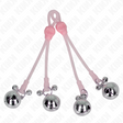 Nippelschlingen aus Silikon mit Totenkopf und Glöckchen Rosa