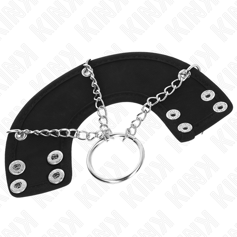 Kink - Penisring 4 cm Kette 7 cm Metall mit Ledergurte