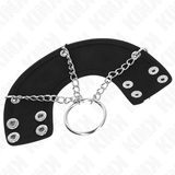 Kink - Penisring 4 cm Kette 7 cm Metall mit Ledergurte