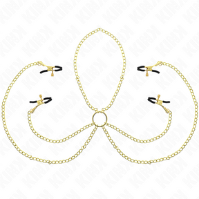 Kink - 4 Nippel- und Kitzlerklammern, Verstellbar, Gold