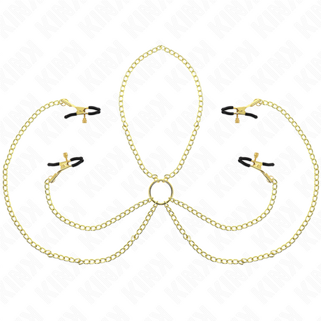 Kink - 4 Nippel- und Kitzlerklammern, Verstellbar, Gold