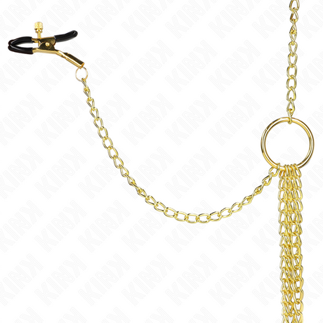 Kink - 4 Nippel- und Kitzlerklammern, Verstellbar, Gold