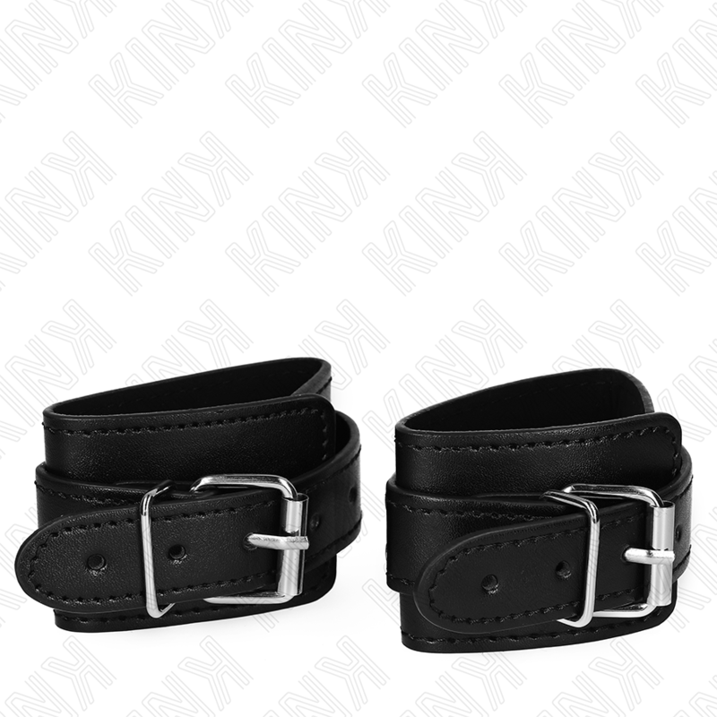 Kink - Abschließbare Dungeon Handgelenksfesseln Schwarz Verstellbar 21-28 cm x 5,5 cm