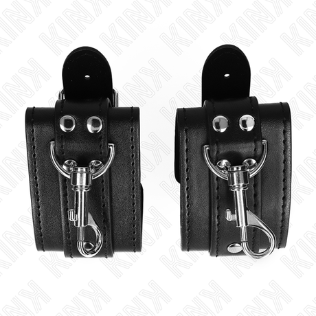 Kink - Abschließbare Dungeon Handgelenksfesseln Schwarz Verstellbar 21-28 cm x 5,5 cm