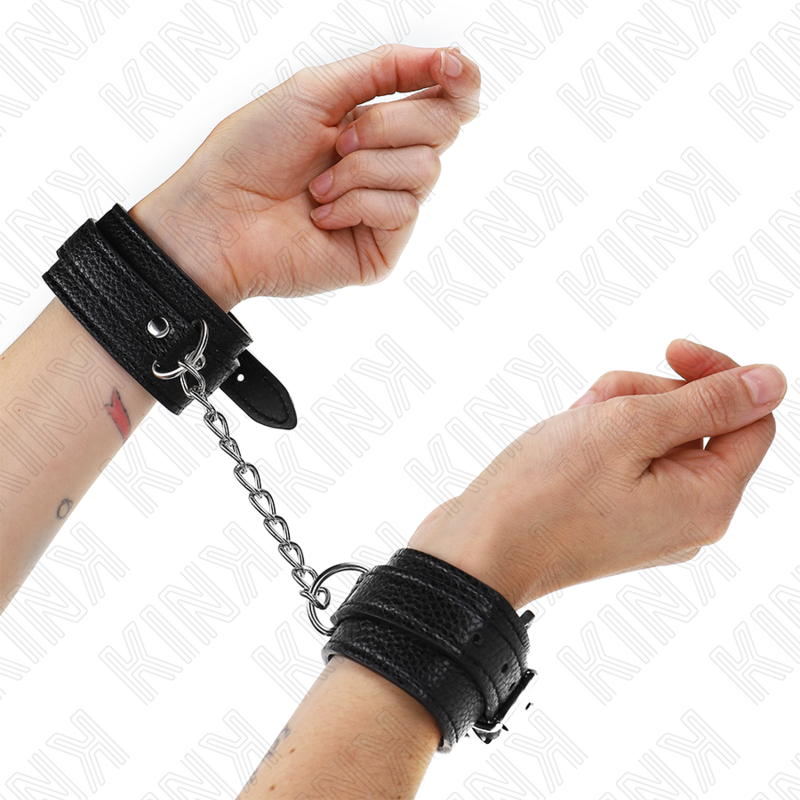 Kink - Handgelenkfesseln mit Schlangenmuster, Schwarz, Verstellbar 20-28 cm x 5,4 cm