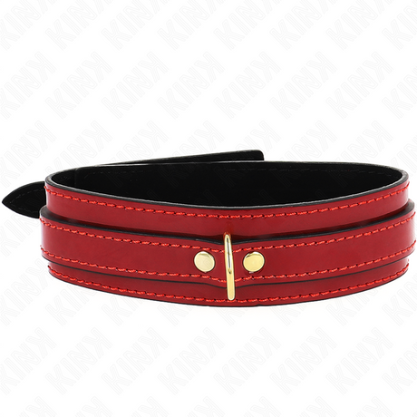 Kink - Weinrote Verstellbare Halskette mit Goldenen Details 29-42,5 cm x 4 cm