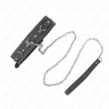 Kink - PVC Leder Halskette mit Gürtel 105 cm Strass Niete 41,5 x 4 cm