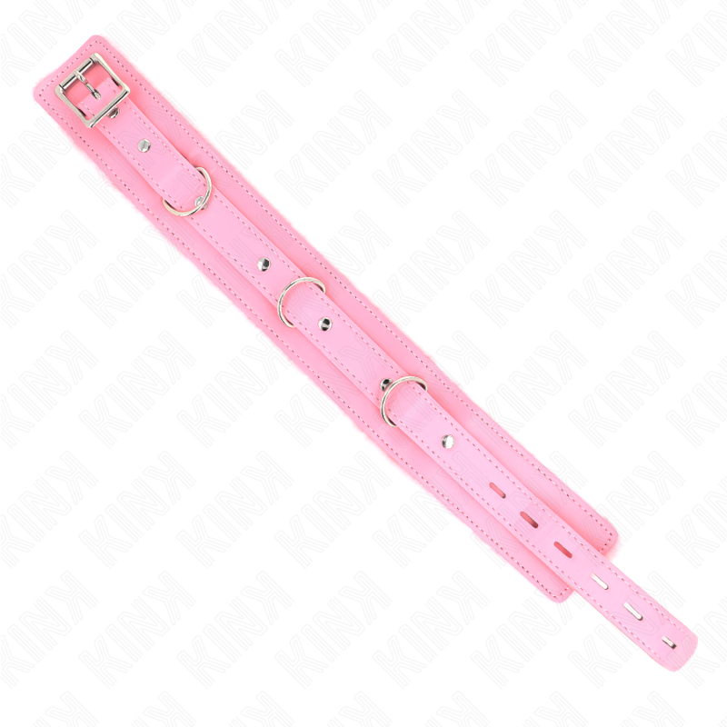 Kink - Halsband mit Leine 65 cm mit Einschränkungen Rosa 36-42 cm x 5,5 cm