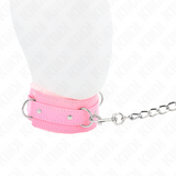 Kink - Halsband mit Leine 65 cm mit Einschränkungen Rosa 36-42 cm x 5,5 cm