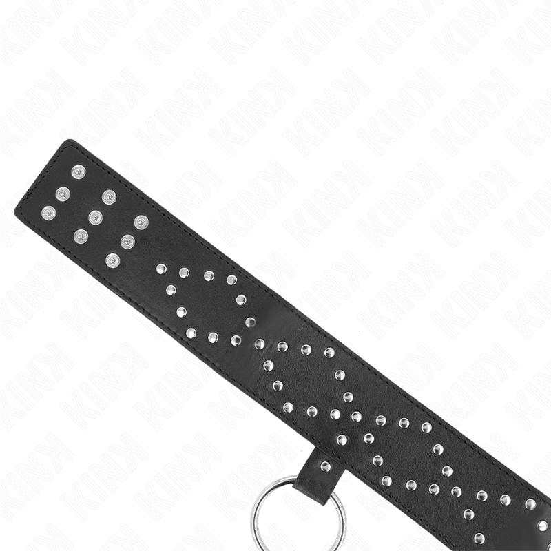 Kink - Halskette 65 cm mit Leine mit Silbernen Nieten Modell 3 Verstellbar 36-43 cm x 5 cm