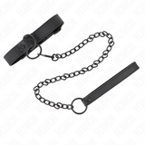 Kink - Halsband mit Dunkler Leine 65 cm Verstellbar 37-54 cm x 3 cm