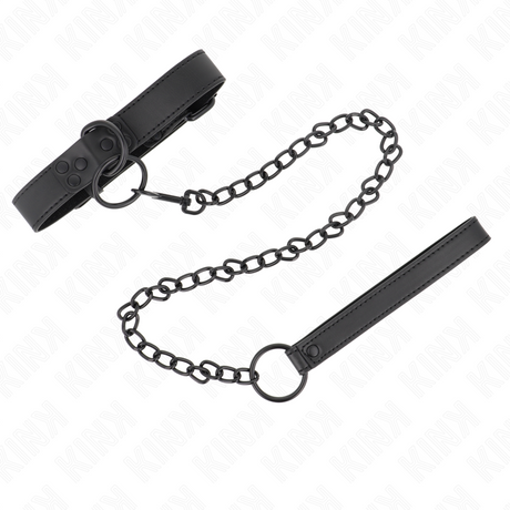 Halsband mit Dunkler Leine Verstellbar 37- x.1
