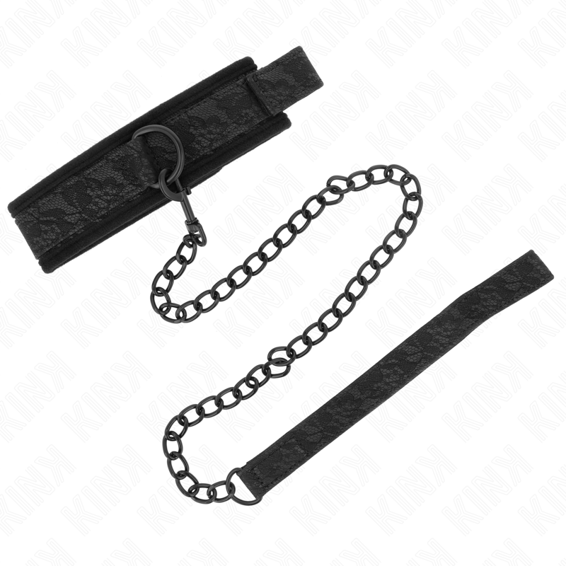Kink - Basismodell Halsband mit Leine 77 cm Modell 5 Verstellbar 34-54 cm x 5 cm