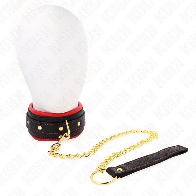 Kink - Halsband mit Leine aus Einfacher Stoff, Verstellbar 33-48 cm x 5,7 cm