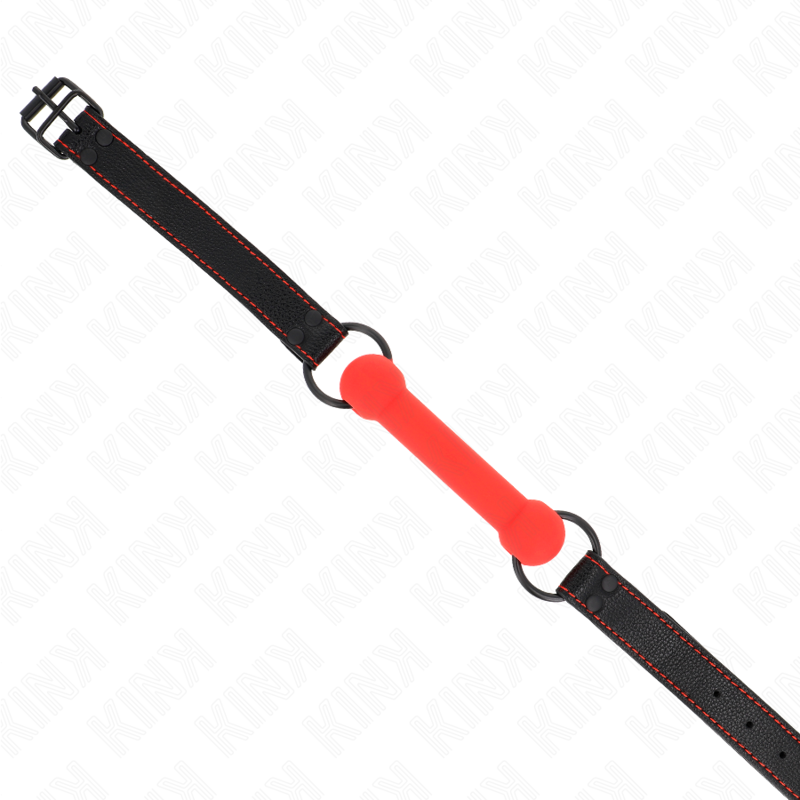 Kink - Knochengag mit Kunstlederband Rot Verstellbar 41-57 cm