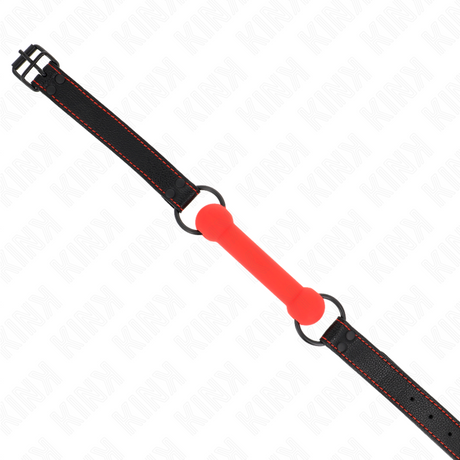 Kink - Knochengag mit Kunstlederband Rot Verstellbar 41-57 cm
