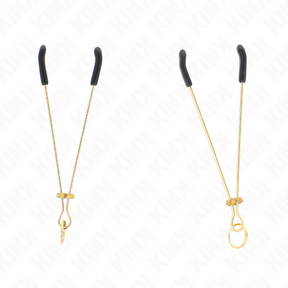 Kink - Dünne Nippelklemmen Gold 7 cm