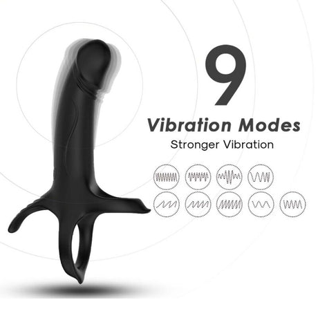 Armony - Dildo mit Ring & Vibrator Schwarz