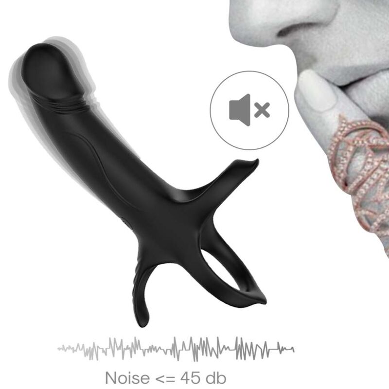 Armony - Dildo mit Ring & Vibrator Schwarz
