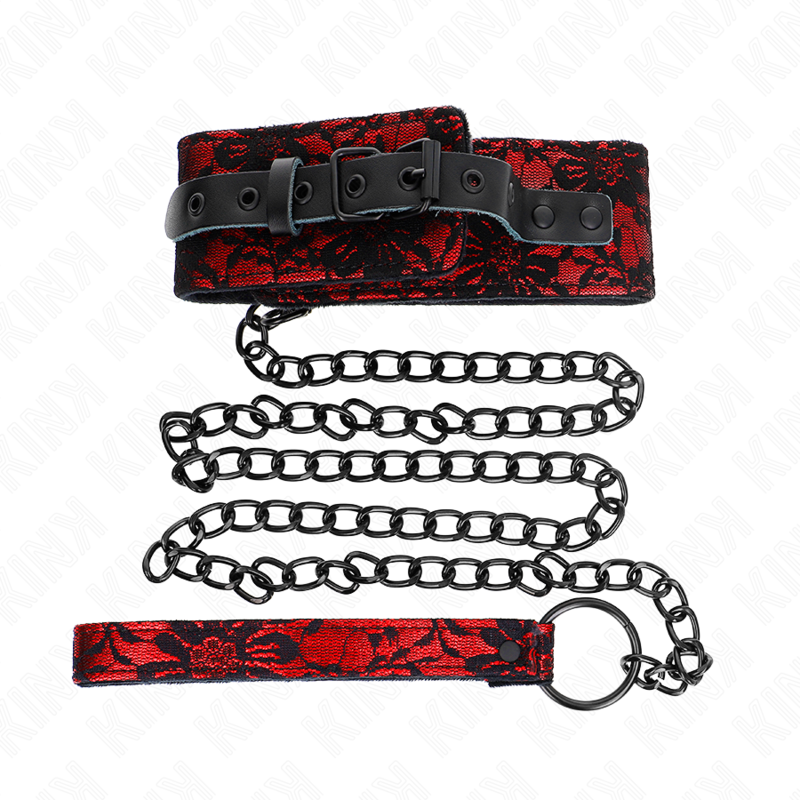 Kink - Spitzenkette mit Gürtel mit Echtledergürtel 105 cm / 44 x 5,5 cm