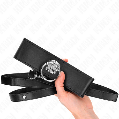 Halsband Nietenleine mit Kunstlederband.4