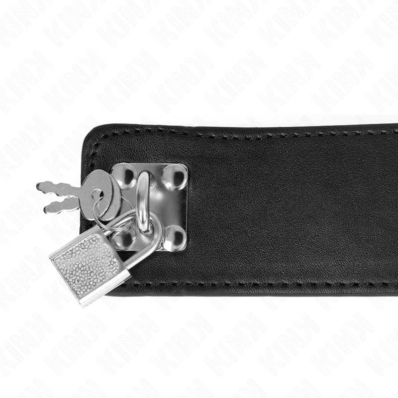 Kink - Halskette mit Gürtel 65 cm mit Breitem Schwarzen Riemen Verstellbar 33,5-41 cm x 5 cm