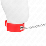 Kink - Halskette mit Gürtel 65 cm mit Breitem Roten Band Verstellbar 33,5-41 cm x 5 cm