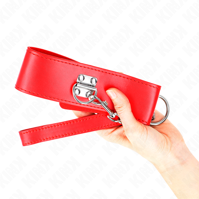 Kink - Halskette mit Gürtel 65 cm mit Breitem Roten Band Verstellbar 33,5-41 cm x 5 cm